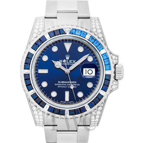 rolex submariner blue face diamonds|Rolex Submariner blue bezel price.